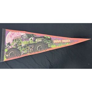 Vintage Grave Digger monster truck pennant 29 inch long‎